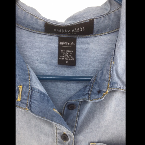 Eighty Eight Premium Sz Small Chambray Mini Dress - Picture 10 of 11